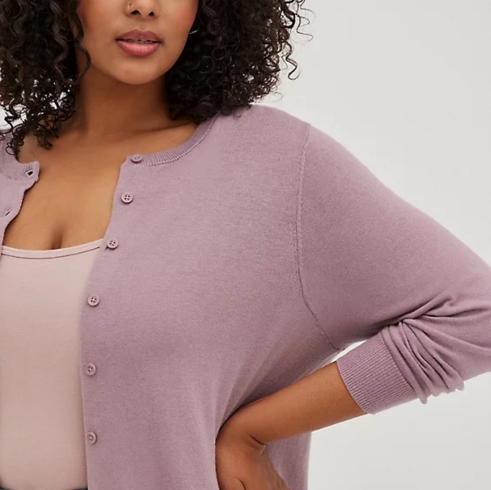 Torrid Size 2 Light Purple Button Up Cardigan - image 2